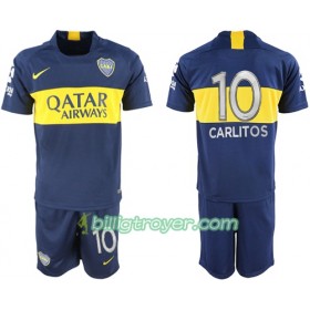 Billige Fotballdrakter Boca Juniors Carlitos 10 Barn Hjemmedraktsett 2018/19 Kortermet